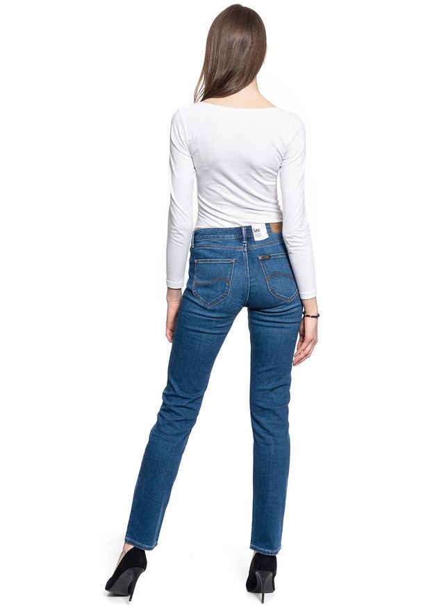 Lee - DAMSKIE SPODIE JEANSOWE LEE MARION STRAIGHT MID WORN IN RAY L301NOWH 112105868
