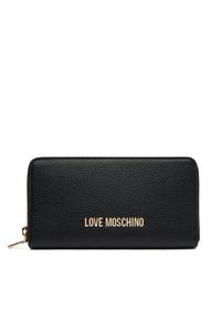 Love Moschino - LOVE MOSCHINO Duży Portfel Damski JC5700PP1NLD0000 Czarny. Kolor: czarny. Materiał: skóra