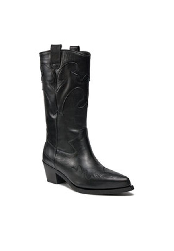 Bronx Kowbojki Western 47515-A Czarny. Kolor: czarny. Materiał: skóra