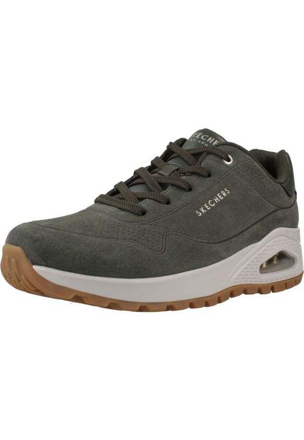 skechers - Buty Kobieta Skechers Uno Rugged szary. Okazja: na co dzień. Kolor: zielony. Materiał: tkanina, skóra