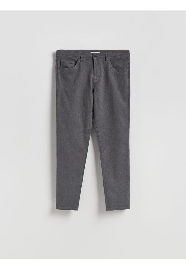 Reserved - Bawełniane spodnie slim fit - czarny. Kolor: czarny. Materiał: bawełna