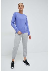 Under Armour spodnie dresowe kolor szary gładkie. Stan: podwyższony. Kolor: szary. Materiał: dresówka. Wzór: gładki #4