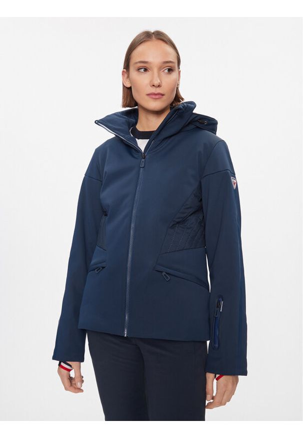 Rossignol Kurtka narciarska W Softshell Flat Jkt RLLWJ15 Granatowy Regular Fit. Kolor: niebieski. Materiał: syntetyk. Sport: narciarstwo