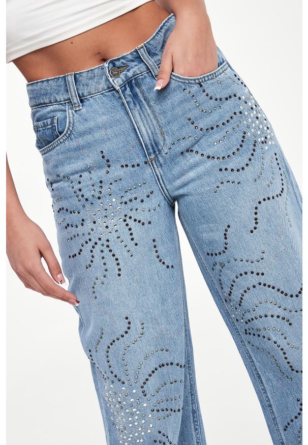 Liu Jo - Jeansy damskie z kryształkami LIU JO
