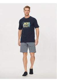 Jack & Jones - Jack&Jones T-Shirt Map 12257908 Granatowy Regular Fit. Kolor: niebieski. Materiał: bawełna