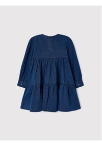 Mayoral Sukienka jeansowa 4964 Granatowy Regular Fit. Kolor: niebieski. Materiał: bawełna #4
