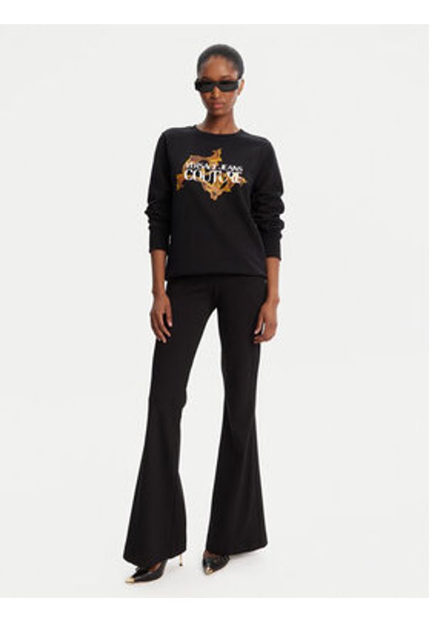 Versace Jeans Couture Bluza 79HAIE06 CF00E Czarny Regular Fit. Typ kołnierza: kołnierzyk włoski. Kolor: czarny. Materiał: bawełna