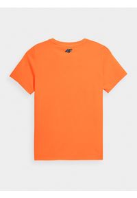 4f - Koszulka sportowa szybkoschnąca chłopięca. Kolor: pomarańczowy. Materiał: włókno, skóra. Wzór: nadruk #2