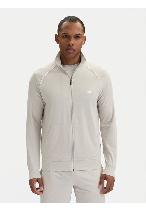 BOSS Bluza Mix&Match 50515307 Beżowy jasny Regular Fit. Kolor: beżowy. Materiał: bawełna