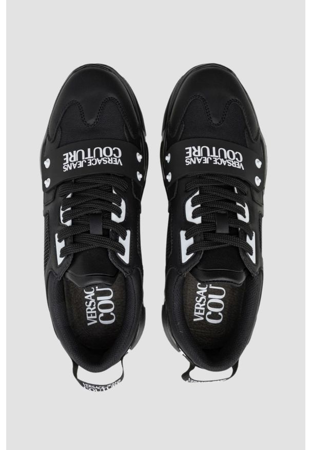Versace Jeans Couture - VERSACE JEANS COUTURE Czarne sneakersy męskie Fondo Speedtrack DIS. SC4, Rozmiar 43. Kolor: czarny