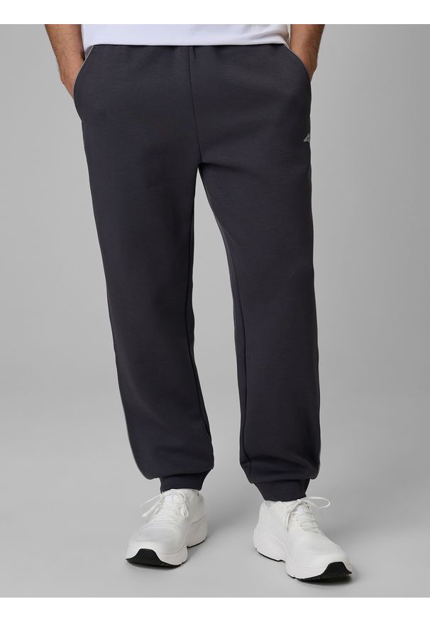 4f - 4F Spodnie dresowe joggery męskie - szare M. Kolor: szary. Materiał: dresówka. Wzór: gładki. Sport: fitness