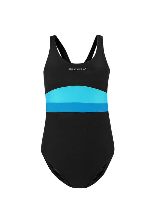 CROWELL - Dziewczęcy Jednoczęściowy Kostium Kąpielowy Swan. Kolor: niebieski, wielokolorowy, czarny