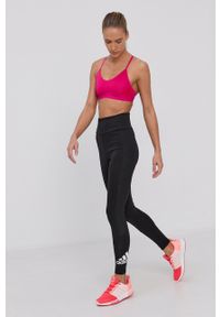 Adidas - adidas Legginsy damskie kolor czarny gładkie. Kolor: czarny. Materiał: dzianina. Wzór: gładki #2