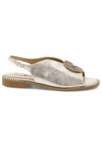 Złote Sandały S.Barski Eleganckie Obuwie Damskie. Okazja: na spacer, na co dzień. Zapięcie: sprzączka. Kolor: złoty. Materiał: skóra ekologiczna. Wzór: aplikacja. Sezon: lato. Styl: elegancki #6