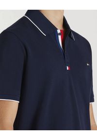 PAUL & SHARK - Granatowa koszulka polo z bawełny. Typ kołnierza: polo. Kolor: niebieski. Materiał: bawełna. Wzór: aplikacja, kolorowy #5