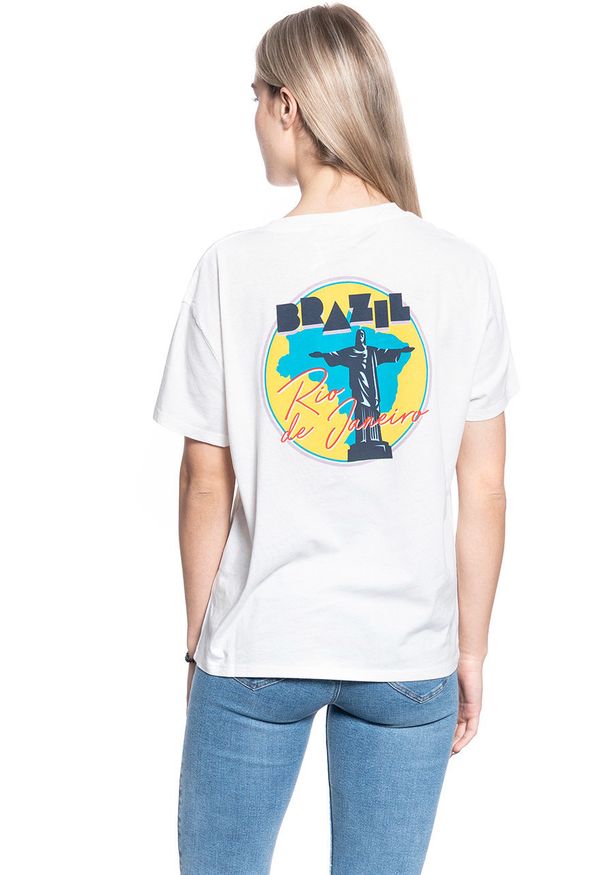 Wrangler - T-SHIRT DAMSKI WRANGLER BOYFRIEND TEE OFF WHITE W7Q2GH737 112132081