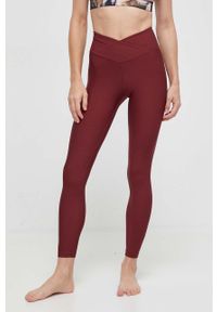 CASALL - Casall legginsy do jogi kolor bordowy gładkie. Kolor: czerwony. Materiał: włókno, dzianina, materiał. Wzór: gładki. Sport: joga i pilates