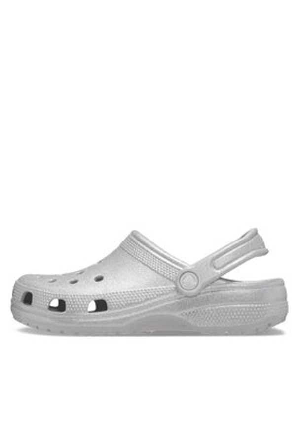 Crocs Klapki Classic Glitter Clog 205942 Srebrny. Kolor: srebrny