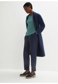 bonprix - Sweter basic z bawełny z recyklingu. Okazja: na co dzień. Kolor: zielony. Materiał: bawełna. Wzór: gładki, ze splotem, prążki. Styl: casual #3