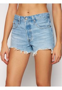 Levi's® Szorty jeansowe 501 High-Waisted 56327-0086 Błękitny Regular Fit. Kolor: niebieski. Materiał: bawełna