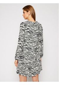 Pinko Sukienka codzienna Zebra 20202 PRR 1N133V 8495 Biały Regular Fit. Okazja: na co dzień. Kolor: biały. Materiał: wiskoza. Wzór: motyw zwierzęcy. Typ sukienki: proste. Styl: casual #5