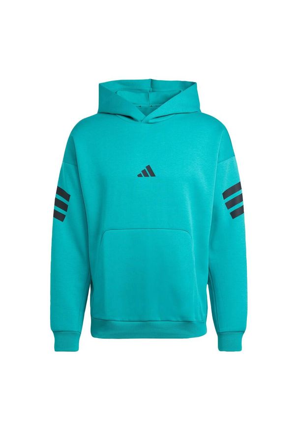 Adidas - Bluza z kapturem Future Icons 3-Stripes. Typ kołnierza: kaptur. Kolor: niebieski. Wzór: paski