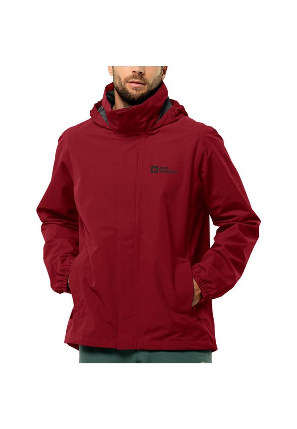 Kurtka trekkingowa męska Jack Wolfskin 11111422607. Typ kołnierza: kaptur. Kolor: czerwony. Materiał: syntetyk. Styl: klasyczny