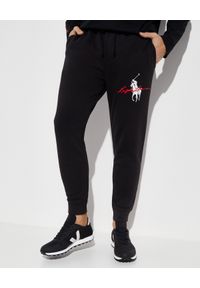 Ralph Lauren - RALPH LAUREN - Czarne spodnie dresowe z logo. Kolor: czarny. Materiał: dresówka #1