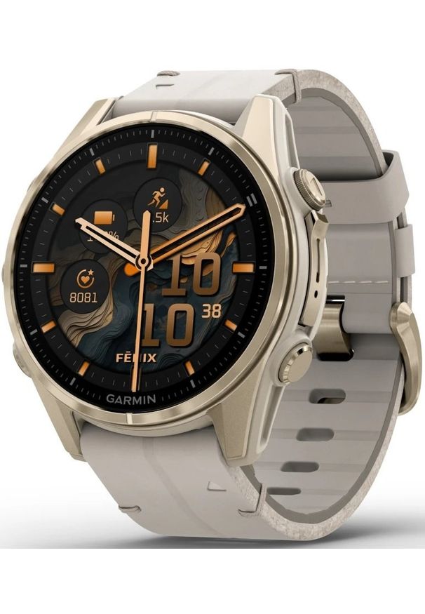 GARMIN - Zegarek sportowy Garmin Fenix 8 AMOLED Beżowy (010-02903-40). Kolor: beżowy. Styl: sportowy