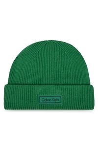 Calvin Klein Czapka LV04D8058G Zielony. Kolor: zielony. Materiał: wełna, materiał