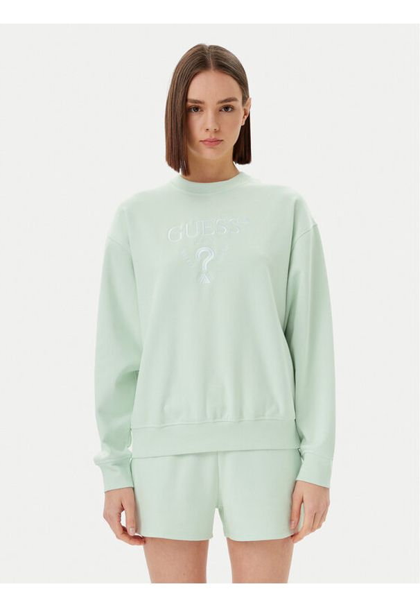 Guess Bluza V5RQ12 KC3D2 Zielony Regular Fit. Kolor: zielony. Materiał: bawełna