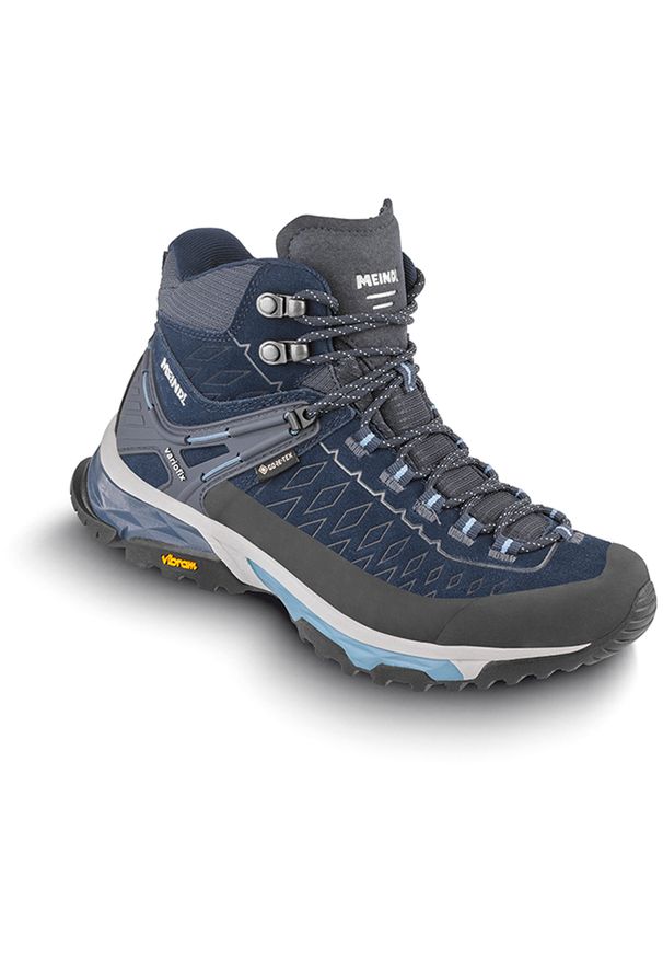 Buty damskie MEINDL Top Trail Lady Mid GTX, z membraną Gore-Tex. Kolor: niebieski. Styl: sportowy