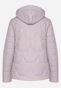 Born2be - Jasnofioletowa Pikowana Kurtka z Odpinanym Kapturem Noridi. Okazja: na co dzień. Kolor: fioletowy. Materiał: jeans. Styl: klasyczny, casual, elegancki #3