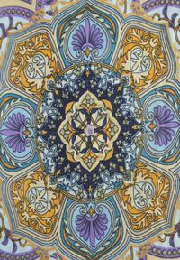 Renee - Niebieskie Satynowe Ponczo z Jedwabiem i Wiskozą w Stylu Boho Prixeis. Okazja: na co dzień. Kolor: niebieski. Materiał: jedwab, wiskoza, satyna. Wzór: nadruk. Styl: boho #4