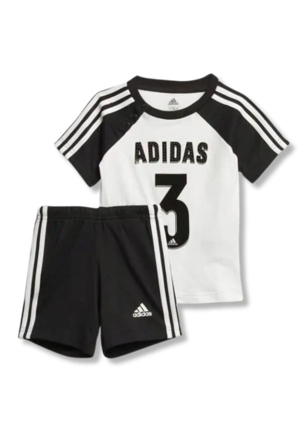 Komplet dziecięcy Adidas I Sport Sum Set bawełniany Koszulka + spodenki. Kolor: czarny. Materiał: bawełna