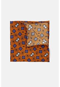 Lancerto - Poszetka Pomarańczowa Wzór. Kolor: pomarańczowy. Materiał: tkanina, jedwab, materiał. Wzór: aplikacja, paisley #1