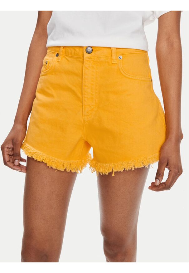 Sisley Szorty jeansowe 4QVSL9014 Żółty Regular Fit. Kolor: żółty. Materiał: bawełna