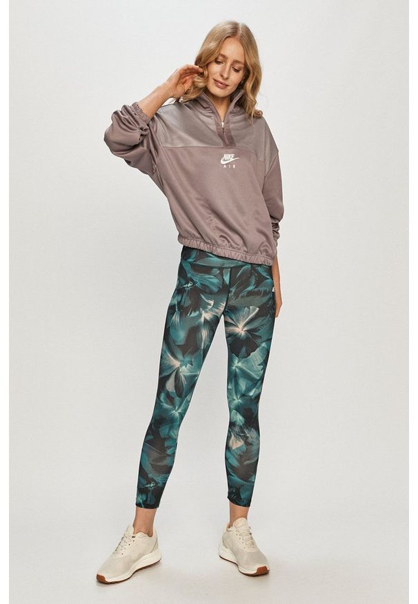 Nike Sportswear - Bluza. Okazja: na co dzień. Kolor: fioletowy. Długość rękawa: długi rękaw. Długość: długie. Wzór: nadruk. Styl: casual