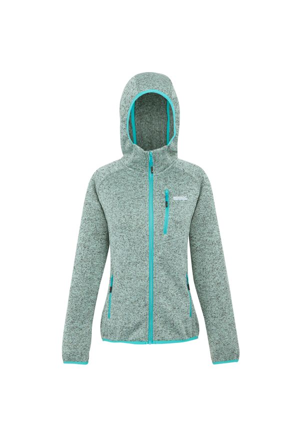 Regatta - Damska Bluza Z Kapturem Newhill II Marl Full Zip. Typ kołnierza: kaptur. Kolor: niebieski. Styl: sportowy. Sport: turystyka piesza