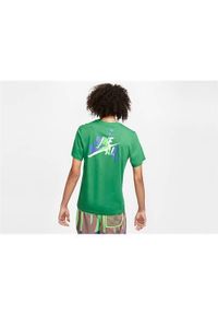 Koszulka sportowa męska Nike Air Jordan Jumpman. Kolor: zielony. Długość rękawa: krótki rękaw. Długość: krótkie. Sport: fitness