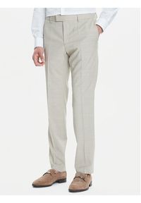 BOSS Garnitur H-Huge 50546099 Beżowy Slim Fit. Kolor: beżowy. Materiał: wełna #5