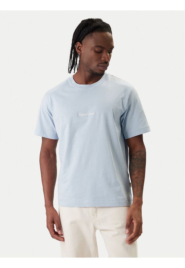 Jack & Jones T-Shirt Norrebro Emb 12282892 Błękitny Regular Fit. Kolor: niebieski. Materiał: bawełna