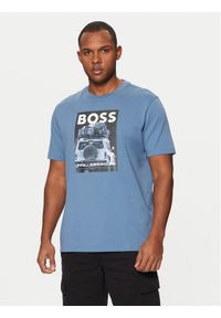 BOSS T-Shirt Te_Mextour 50535079 Niebieski Regular Fit. Kolor: niebieski. Materiał: bawełna