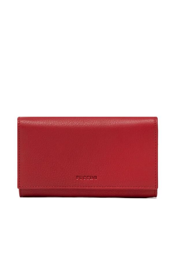 Puccini Portfel G004 Czerwony. Kolor: czerwony. Materiał: skóra