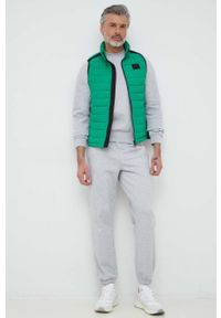 Lacoste bluza męska kolor szary gładka SH9608-132. Kolor: szary. Materiał: bawełna, poliester. Wzór: gładki #5