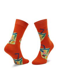Happy-Socks - Happy Socks Skarpety wysokie unisex SMO01-4300 Pomarańczowy. Kolor: pomarańczowy. Materiał: materiał