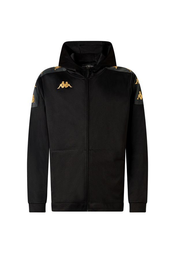 Kurtka z dresu Kappa Grevolo. Kolor: czarny. Materiał: dresówka. Sport: piłka nożna, fitness