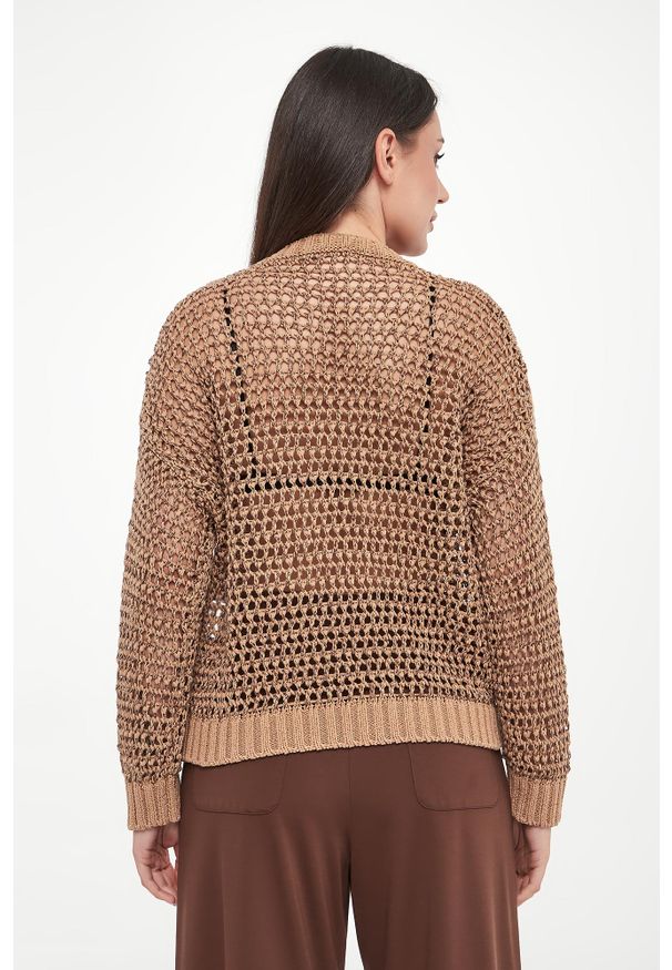 Weekend Max Mara - Sweter damski ażurowy lniany Onirica WEEKEND MAX MARA. Materiał: len. Wzór: ażurowy