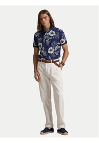 Polo Ralph Lauren Polo 710956684001 Granatowy Custom Slim Fit. Typ kołnierza: polo. Kolor: niebieski. Materiał: bawełna #3
