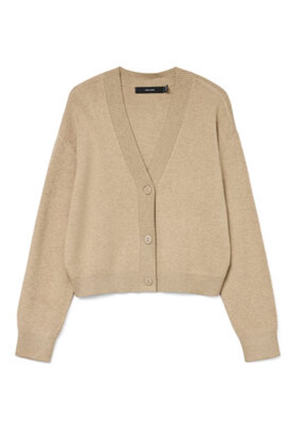 Vero Moda Kardigan Gold Art 10332210 Beżowy Regular Fit. Kolor: beżowy. Materiał: syntetyk